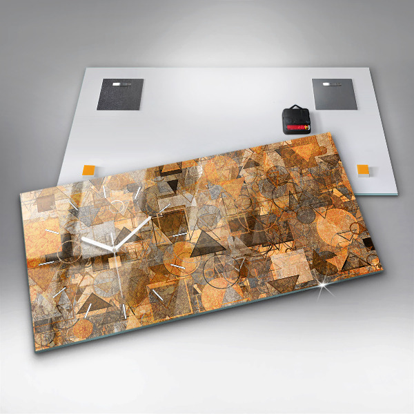 Zegar szklany poziomy Kształty Geometryczne