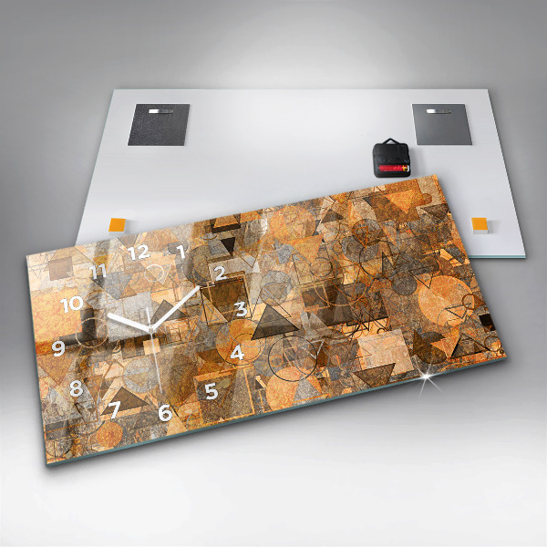 Zegar szklany poziomy Kształty Geometryczne