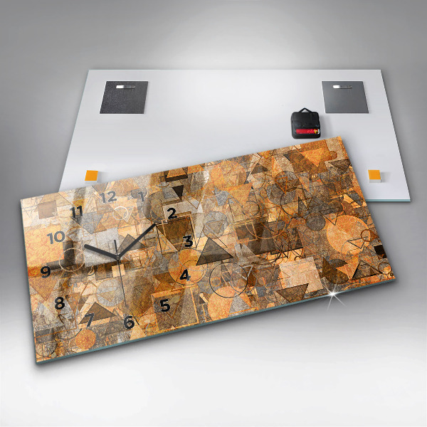 Zegar szklany poziomy Kształty Geometryczne