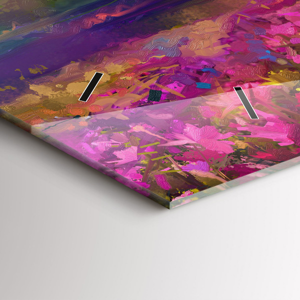 Zegar szklany poziomy Łąka w zachodzie słońca