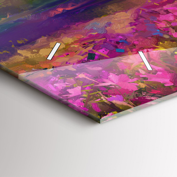 Zegar szklany poziomy Łąka w zachodzie słońca