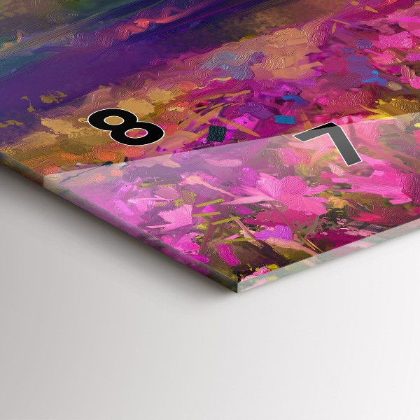 Zegar szklany poziomy Łąka w zachodzie słońca