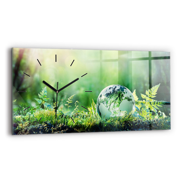 Zegar szklany poziomy Kula Ziemska
