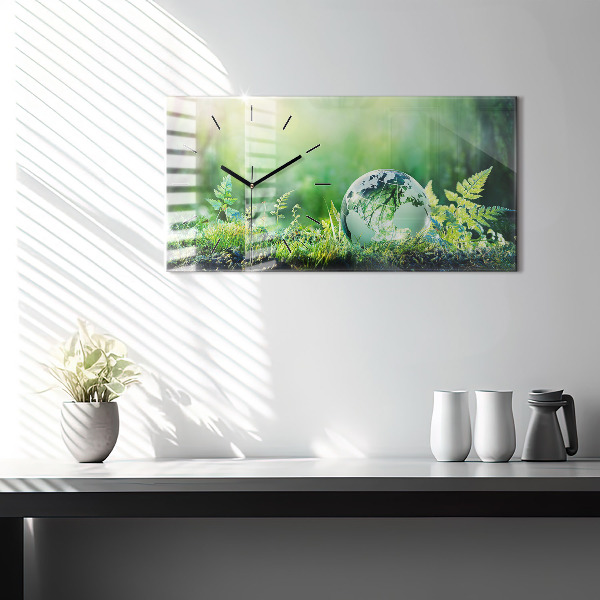 Zegar szklany poziomy Kula Ziemska