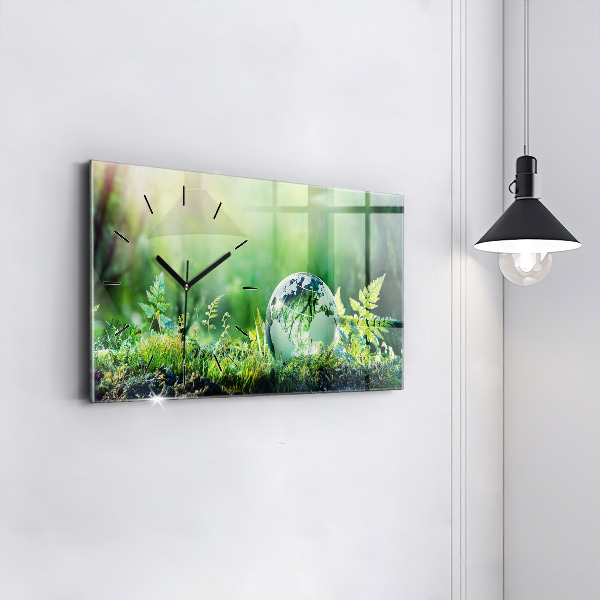 Zegar szklany poziomy Kula Ziemska