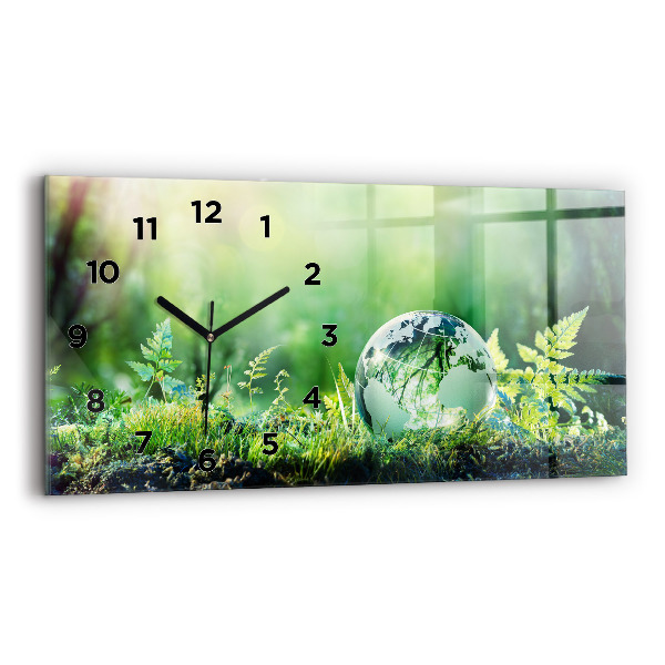 Zegar szklany poziomy Kula Ziemska