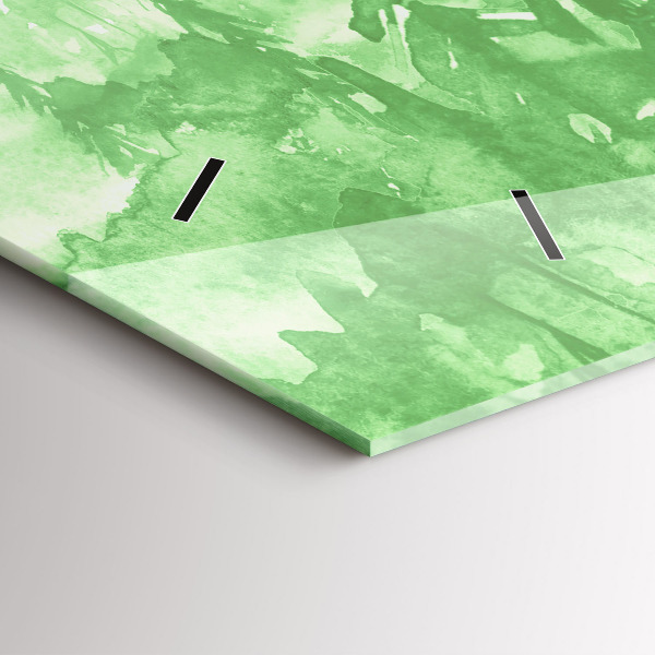 Zegar szklany poziomy Malarstwo zielony las