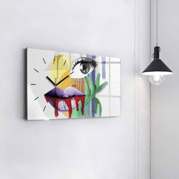 Zegar szklany poziomy Surrealistyczny kolaż