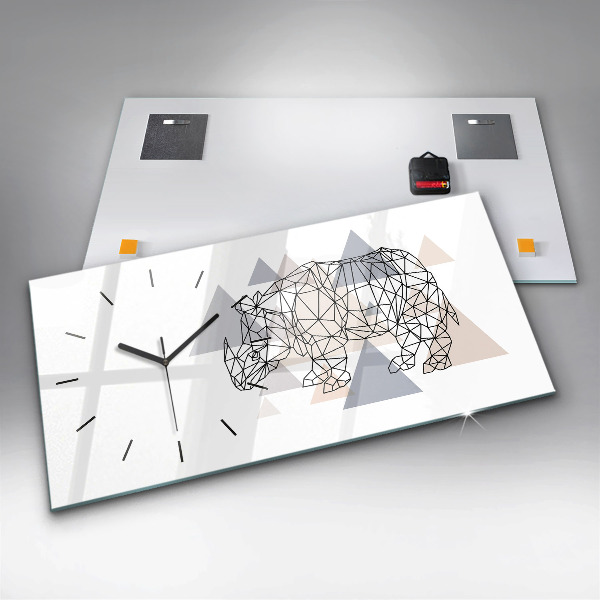 Zegar szklany poziomy Geometryczny Wzór
