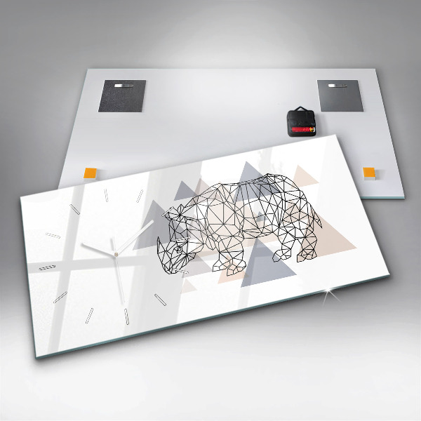 Zegar szklany poziomy Geometryczny Wzór