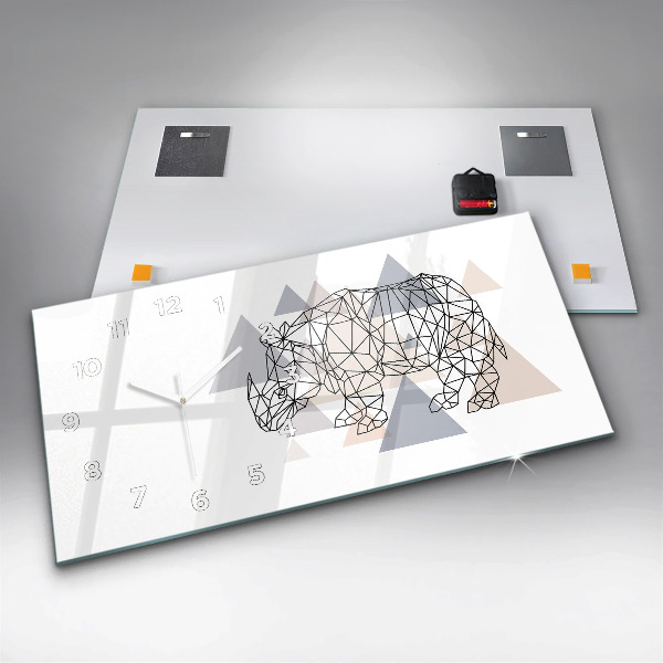 Zegar szklany poziomy Geometryczny Wzór