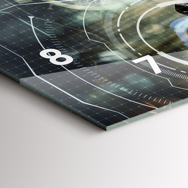 Zegar szklany poziomy Żołnierz z bronią