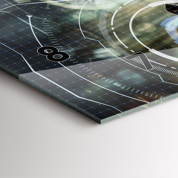 Zegar szklany poziomy Żołnierz z bronią