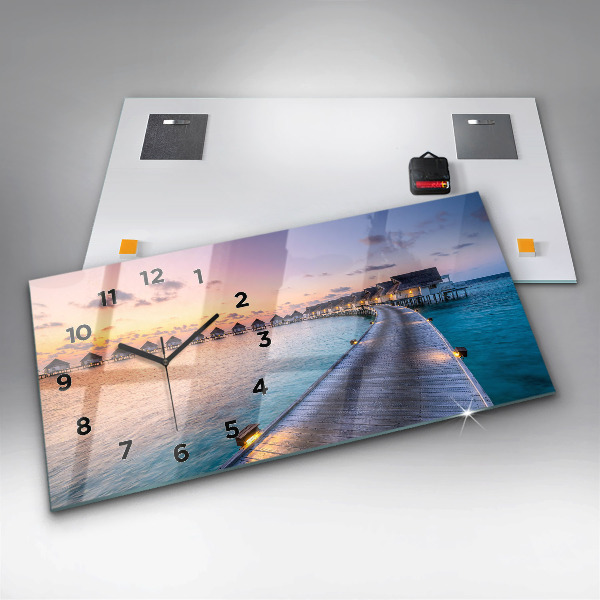 Zegar szklany poziomy Zachód słońca Malediwy