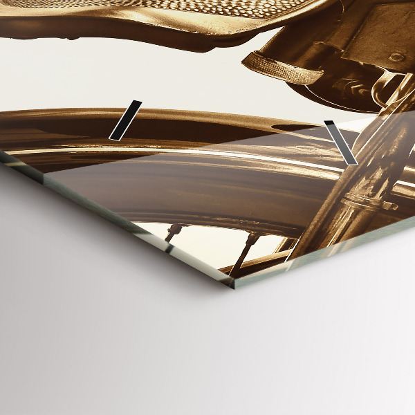 Zegar szklany poziomy Sepia motocykla Vintage