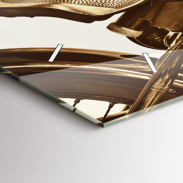 Zegar szklany poziomy Sepia motocykla Vintage