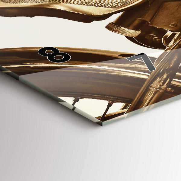 Zegar szklany poziomy Sepia motocykla Vintage