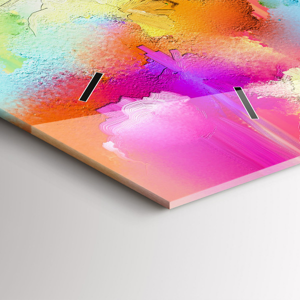 Zegar szklany poziomy Abstrakcyjne kwiaty