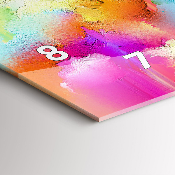 Zegar szklany poziomy Abstrakcyjne kwiaty