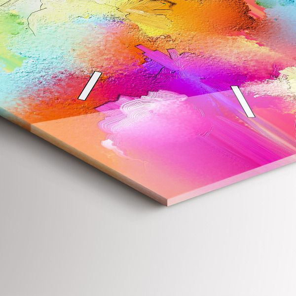 Zegar szklany poziomy Abstrakcyjne kwiaty