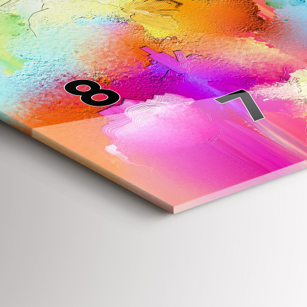 Zegar szklany poziomy Abstrakcyjne kwiaty