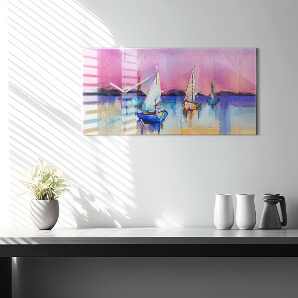 Zegar szklany poziomy Pejzaż morski