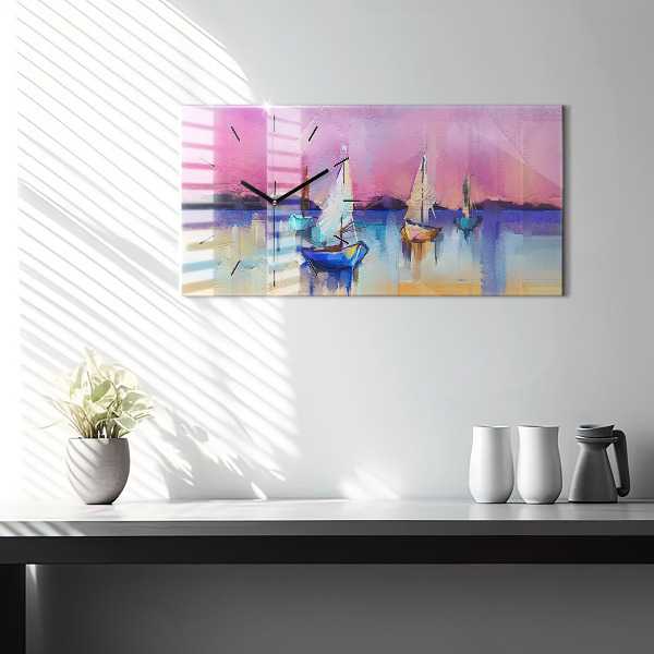 Zegar szklany poziomy Pejzaż morski