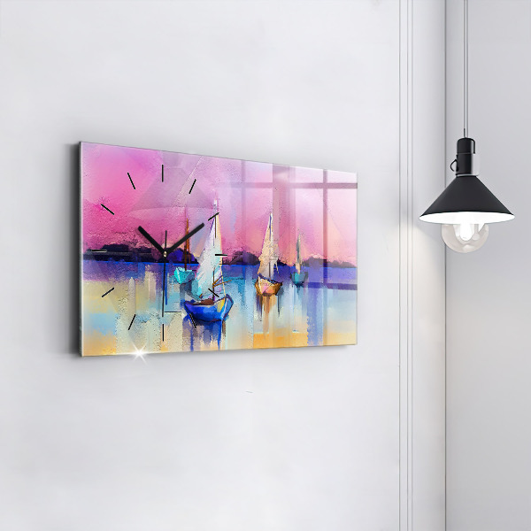 Zegar szklany poziomy Pejzaż morski