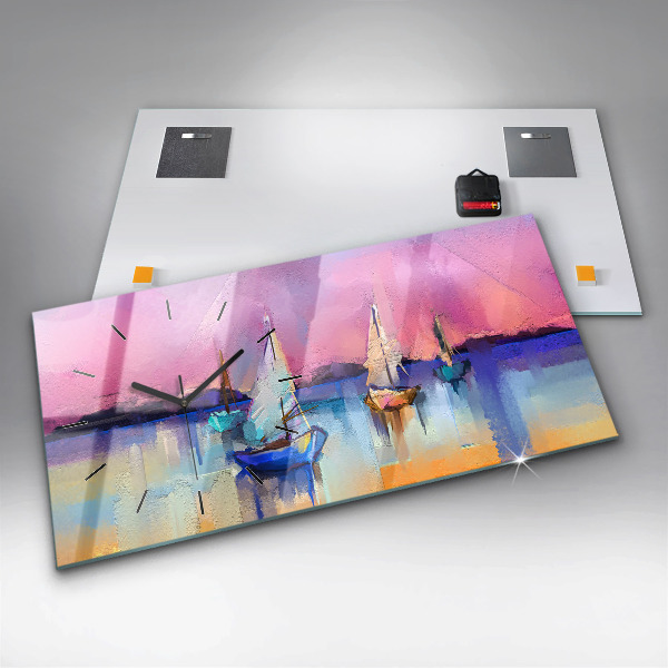 Zegar szklany poziomy Pejzaż morski