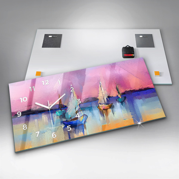 Zegar szklany poziomy Pejzaż morski