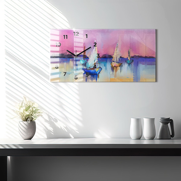 Zegar szklany poziomy Pejzaż morski