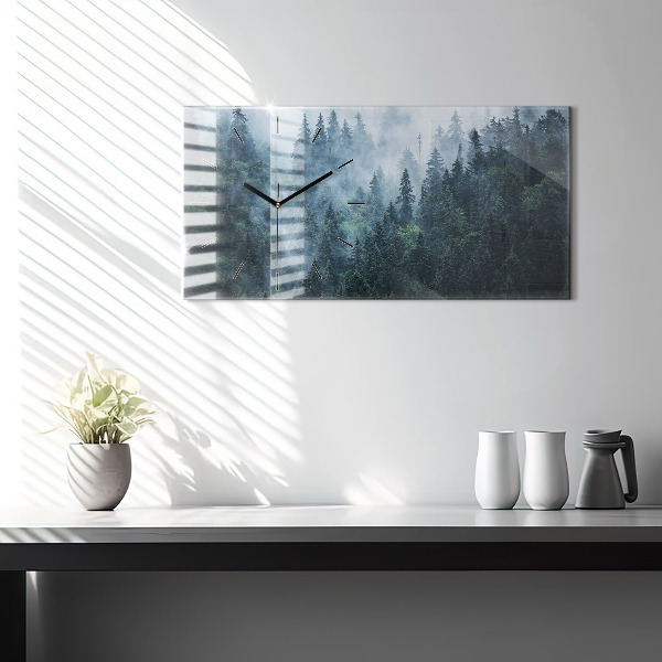 Zegar szklany poziomy Mglisty górski Krajobraz
