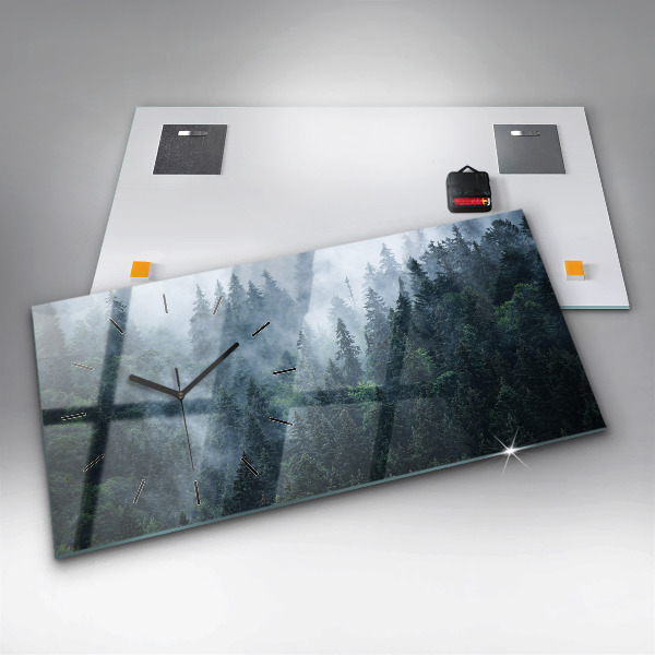 Zegar szklany poziomy Mglisty górski Krajobraz