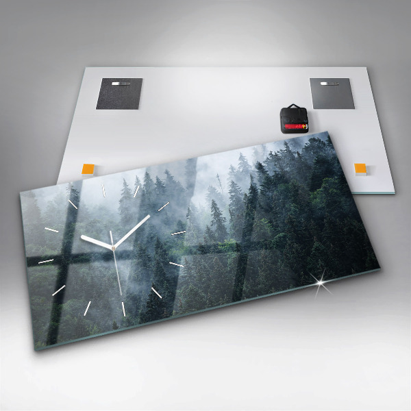 Zegar szklany poziomy Mglisty górski Krajobraz