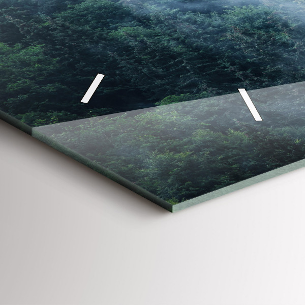 Zegar szklany poziomy Mglisty górski Krajobraz