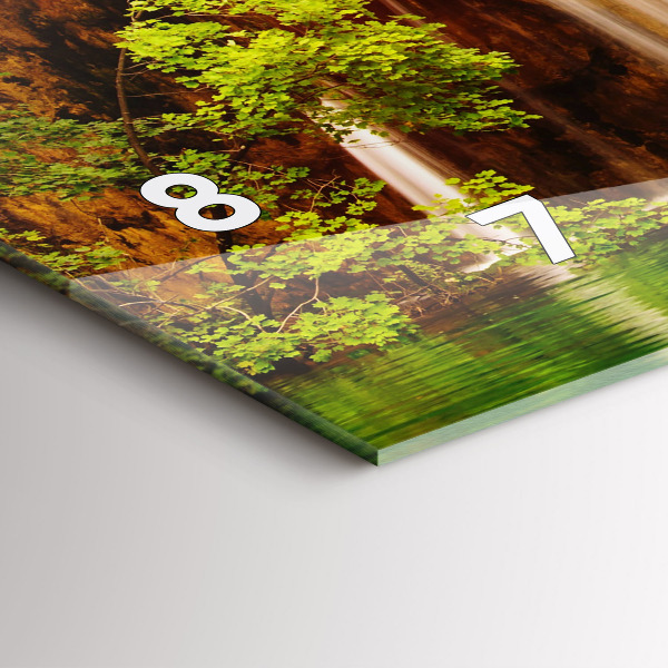 Zegar szklany poziomy Widok na wodospad