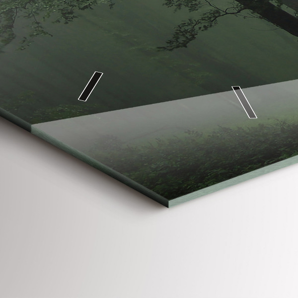 Zegar ścienny poziomy Mglisty las o poranku