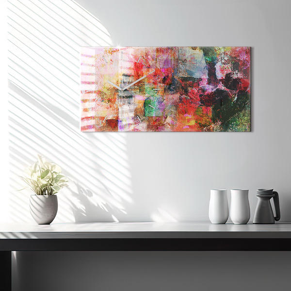 Zegar ścienny poziomy Abstrakcyjna kompozycja