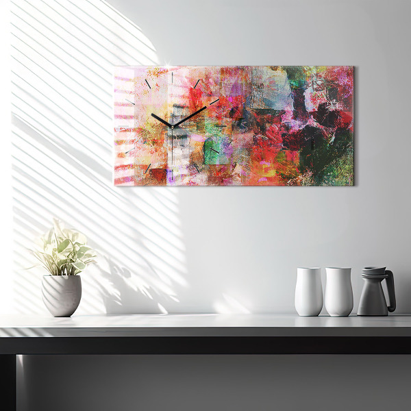 Zegar ścienny poziomy Abstrakcyjna kompozycja