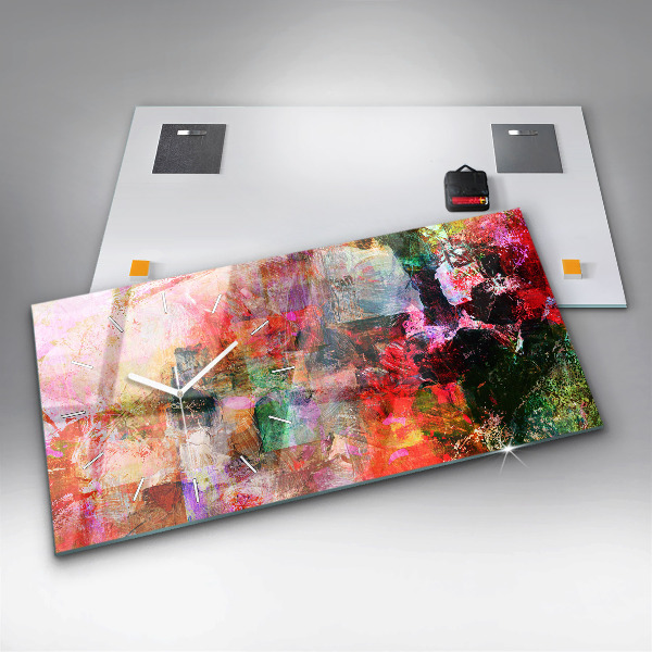 Zegar ścienny poziomy Abstrakcyjna kompozycja