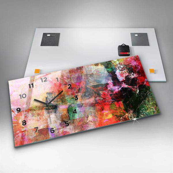 Zegar ścienny poziomy Abstrakcyjna kompozycja
