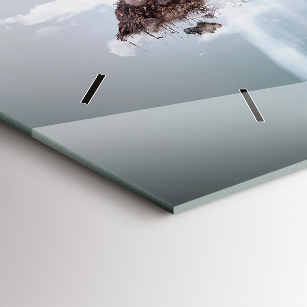 Zegar ścienny poziomy Latająca wyspa wodospad