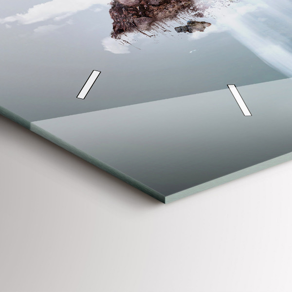 Zegar ścienny poziomy Latająca wyspa wodospad