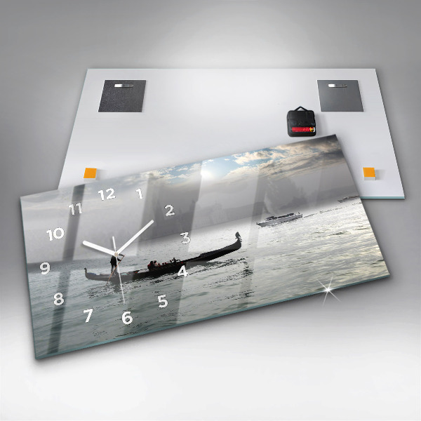 Zegar ścienny poziomy Wenecja Gondola