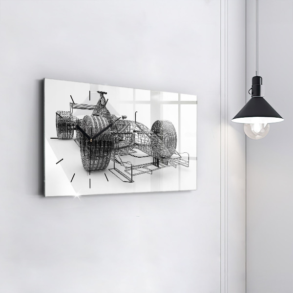 Zegar ścienny poziomy konstrukcja bolidu F1