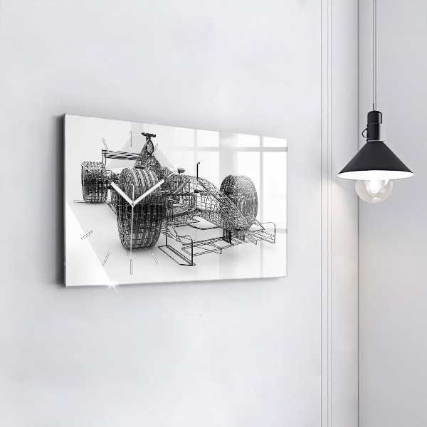 Zegar ścienny poziomy konstrukcja bolidu F1