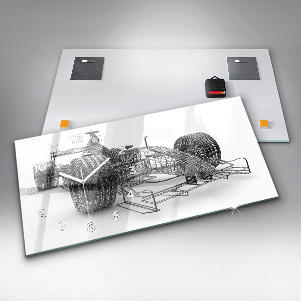 Zegar ścienny poziomy konstrukcja bolidu F1