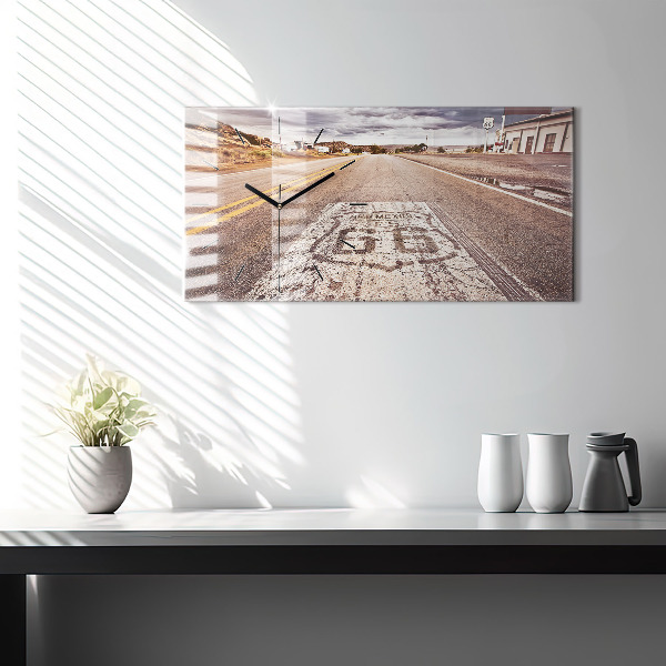 Zegar ścienny poziomy droga Route 66 USA