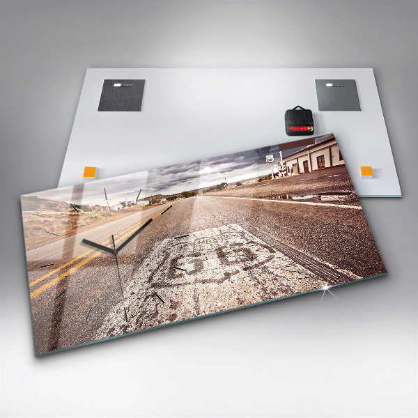 Zegar ścienny poziomy droga Route 66 USA