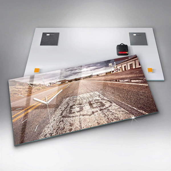 Zegar ścienny poziomy droga Route 66 USA